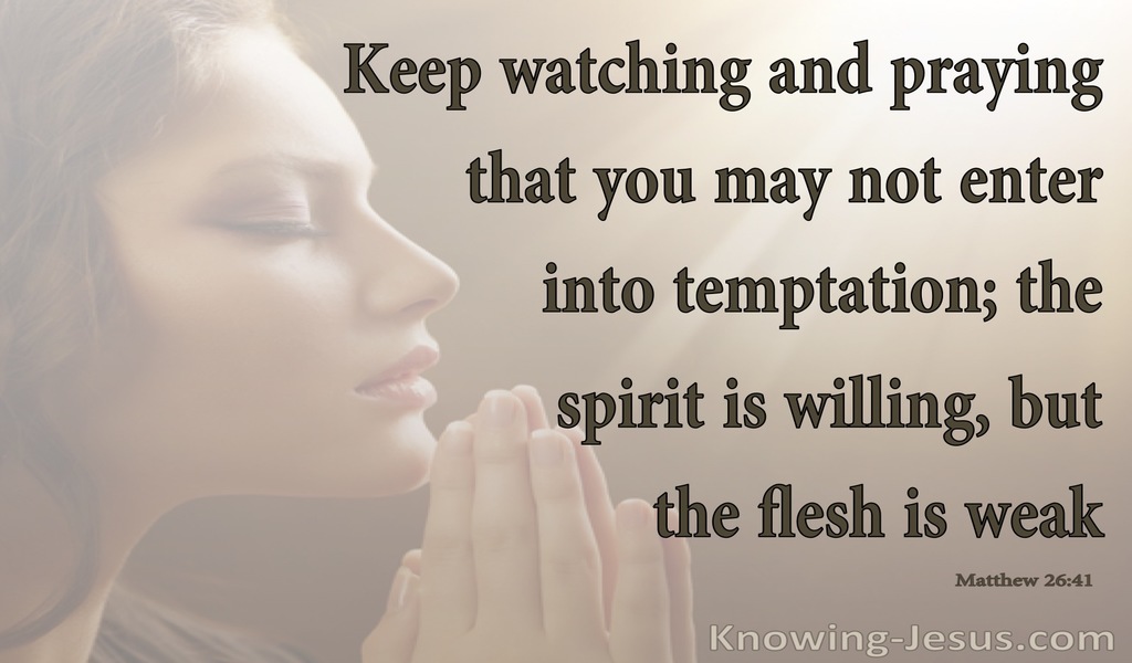 Matthew 26:41 Watch And Pray So You Do Not Enter Into Temptation (brown)
